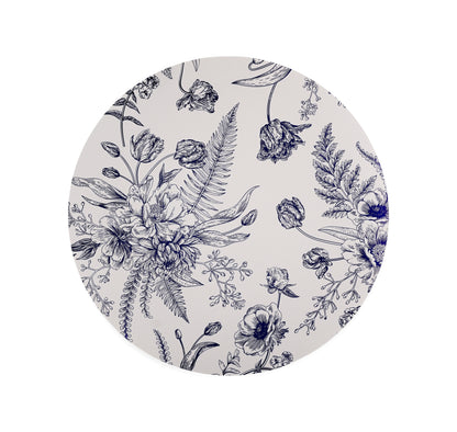 Blue Toile Round Insert